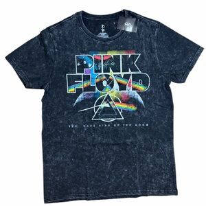 NWT Pink Floyd Dark Side of the Moon Acid Wash Graphic Tee M Band T-Shirt
